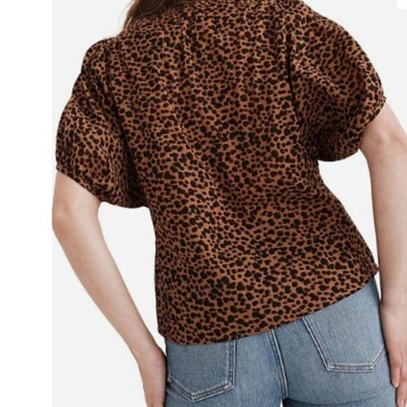 Madewell Peyton Leopard Short Sleeve Top - Picture 2 of 6